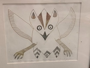 After Peter Pitseolak Etching Bird of Night