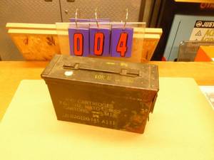 Metal ammo box. As shown.