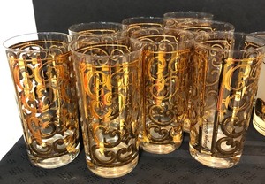 Vintage Georges Briard Gold Adorned Glassware & More
