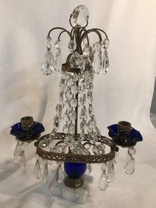 Amazing Vintage Candle Holders with Prisms Crystals