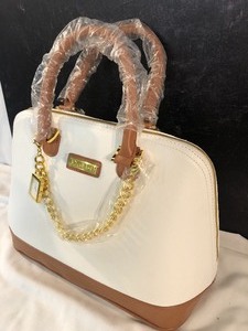 Joy & Iman White and Tan Handbag