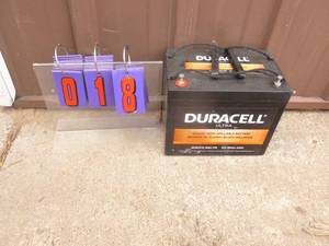 Duracell deep cycle battery. Used condition. Tests at 12.75 volts. As shown.