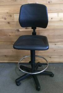 lot 52 image: MSRP $600 High Quality Heavy Duty Extended Height Industrial Multipositional Ergonomic Polyurethane Comfort & Durability Drafting Laboratory Stool Chair - Excellent Condition