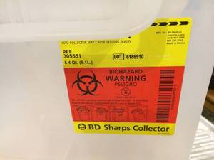 lot 70 image: Sharp Container Hazardous Material Storage Box With Keys - Like New Condition