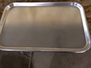 lot 41 image: Stainless Steel Mayo Tray with Stand for Medical Tools