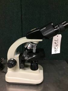 lot 14 image: LW SCIENTIFIC BIOLOGICAL POWER LIGHTED VIEW BINOCULAR MICROSCOPE WITH 4 OBJECTIVES - EXCELLENT WORKING CONDITION