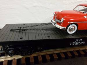 lot 82 image: Industrial Rail Atlas New Haven Flat Car w Automobile