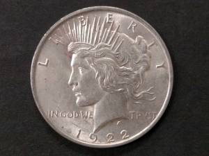 1922 Peace Silver Dollar...