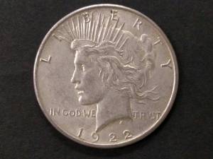 1922 S Peace Silver Dollar...