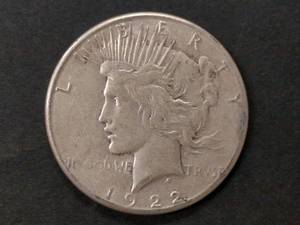 1922 S Peace Silver Dollar...
