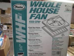 W GAF 24 Whole House Fan 4,500CF...