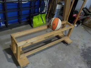 wood basketball holder on wheels 48...