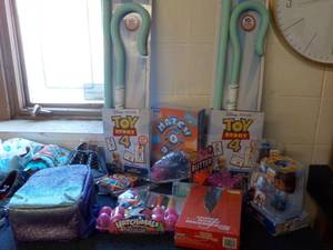 Toys, childrens clothing, shoes, g...