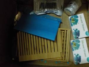 box of returned goods...