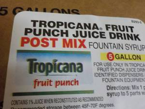 2 5 gallon Tropicana Fruit Punch ju...