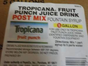 2 5 gallon Tropicana Fruit Punch ju...