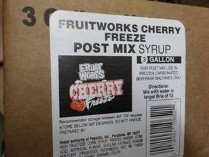 3 3 gallon Fruitworks Cherry Freese...