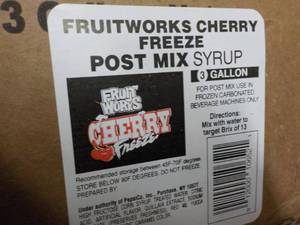 3 3 gallon Fruitworks Cherry Freese...