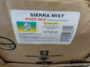 3 5 gallon Sierra Mist post mix syr...