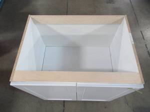 lot 215 image: Hampton Bay Designer Series Melvern Assembled 30x34.5x21 in. Full Door Height Bathroom Vanity Base Cabinet in White VTF30-MLWH