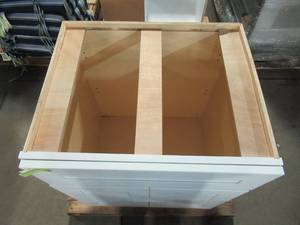 lot 226 image: Hampton Bay Designer Series Melvern Assembled 27x34.5x23.75 in. Base Kitchen Cabinet in White B27-MLWH