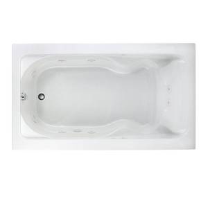 lot 109 image: American Standard Cadet EverClean 6 ft. x 42 in. Drop-In Whirlpool Tub in White, 2774.018WC.020 - RH Cracked Corner (Motor Side).