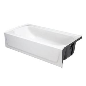 lot 110 image: Bootzcast 30 in. x 60 in. x 14 14 in. Standard Fit Alcove Bath Tub with Right-Hand Drain in White