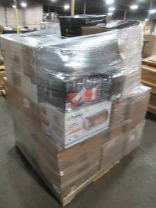 lot 135 image: WHOLESALE MIXED PALLET OF MISCELLANEOUS SMALL APPLIANCES, HOME GOODS, PAPER TOWELS AND MORE