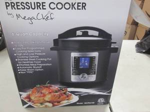 lot 9 image: MegaChef 6 Quart Stainless Steel El...