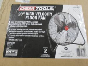lot 77 image: OEM 20 inch High Velocity Floor Fan...