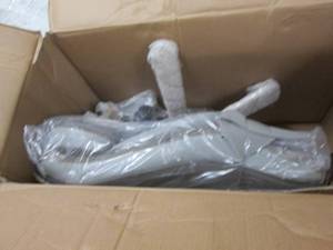 lot 84 image: Leather Office Chair Beige open box...