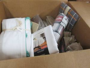 lot 96 image: Box of Assorted Table Cloths, Runne...