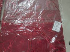 lot 121 image: 2 Red Embroidered Table Runners...