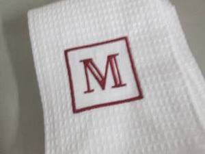lot 149 image: 5 M Monogrammed 20x30 inch Cotton...