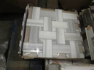 lot 201 image: 10 sheets Camden White 12 in. x 12 ...