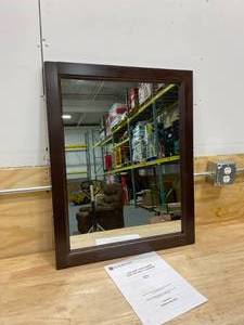 GLACIER BAY Chelsea 22 in. W x 27 in. H Wall Mirror in Cognac