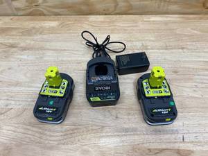 RYOBI Lot of 2- 18v Batteries with a Charger