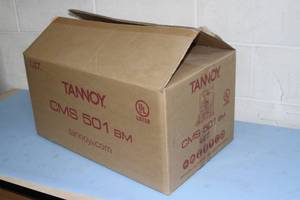 lot 88 image: Pair of NEW Tannoy 5 In-Ceiling Pro Audio Full Bandwidth Speakers with Back Can for Blind Mounting