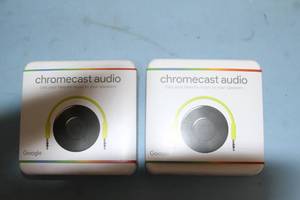 lot 98 image: Lot of 2 - NEW in Box Google Chromecast Wireless Streaming Audio Units