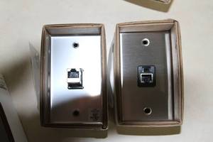 lot 107 image: Lot of 24 NEW Panel Crafters  PanelCrafters Stainless Network RJ45 Wall Plates
