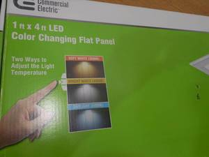 lot 44 image: 1 ft. x 4 ft. 50W Dimmable White Integrated LED Edge-Lit Deco Flat Panel Flush Mount Ceiling Light with CCT