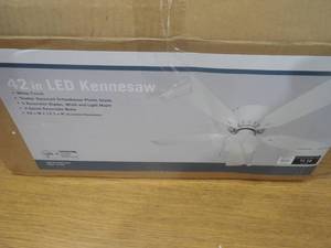 lot 49 image: Kennesaw 42 in. LED Indoor White Ceiling Fan with Light Kit