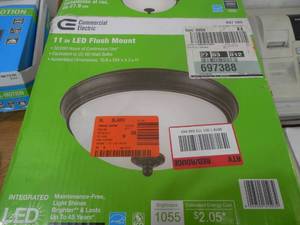 lot 81 image: 11 in. 60-Watt Equivalent Oil-Rubbed Bronze Integrated LED Flush Mount with Frosted White Glass Shade