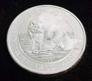 2014 CANADA $8 ARCTIC FOX 1.5 TROY OZ .999 FINE SILVER