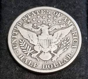 1912-D BARBER SILVER HALF DOLLAR FINE