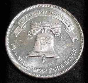 1 TROY OZ. .999 FINE SILVER 1983 A-MARK LIBERTY