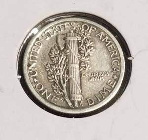 1916 MERCURY SILVER DIME XF45