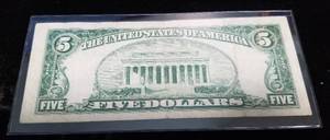 1953-A US BLUE SEAL $5 CURRENCY SILVER CERTIFICATE
