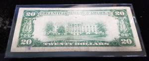 1928-B US $20 REDEEMABLE IN GOLD FEDERAL RESERVE NOTE