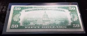 1928-A US $50 REDEEMABLE IN GOLD FEDERAL RESERVE NOTE